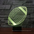 Luz de noche de Rugby Football 3D Lamp Optical Illusion, 7 luces de escritorio de mesa Touch Color Changing con base de acrílico plana y ABS